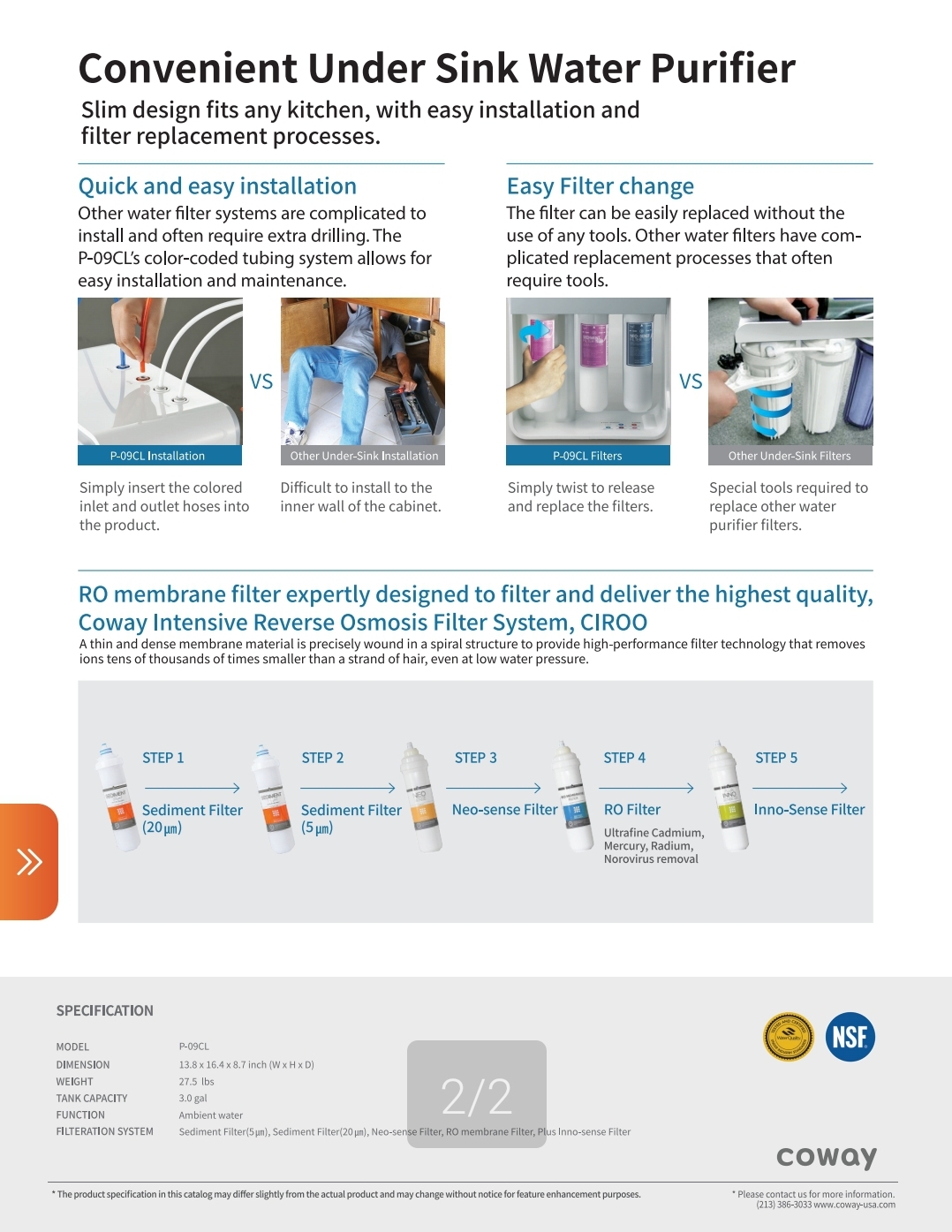 P-09CL Detailed Product Features and Specifications